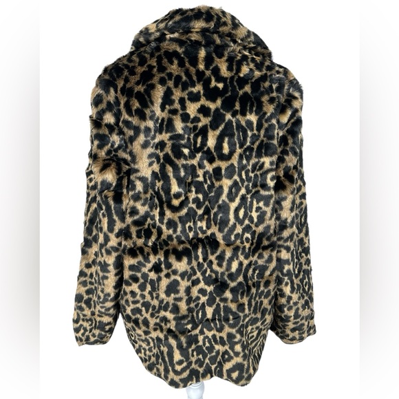 VOLCOM / Faux Fur Leopard Print Coat / Large 🐆 - Picture 7 of 13